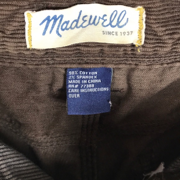 Madewell Sz 26 Brown Corduroy Pants - Picture 6 of 6